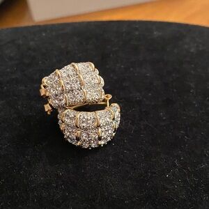 Elegant Gold and Silver Crystal Earrings